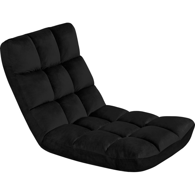 Isabelle Max Folding Sofa Chair With 14 Adjustable Position Padded Meditation Chair With Back Support Gaming Floor Chair Lounge Chair For Living Room Bedroom Black Wayfair